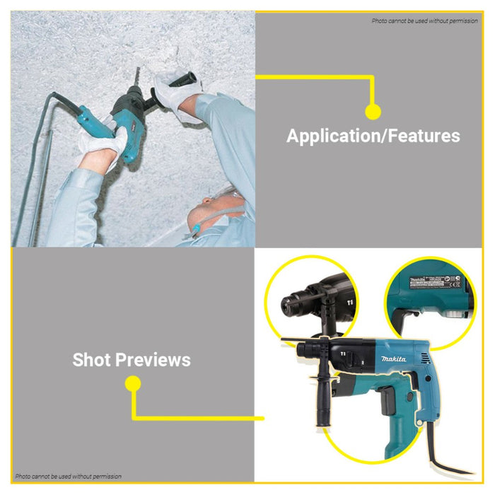 BUILDMATE Makita 710W Rotary Hammer Drill Chipping Gun Electric Hammer Concrete Breaker Drill HR2020