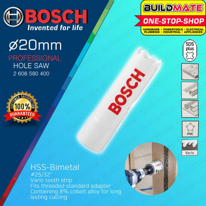 BUILDMATE Bosch Bi-Metal Hole Saw for Metal and Wood Cutter 16MM - 38MM Impact Drill Cutting - BAX