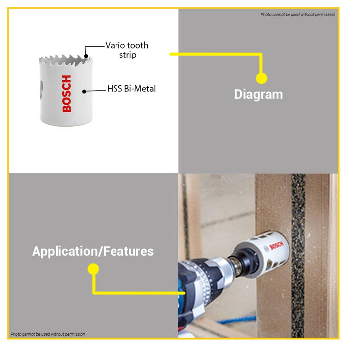 BUILDMATE Bosch Bi-Metal Hole Saw for Metal and Wood Cutter 40MM - 152MM Drill Cutting Bits - BAX