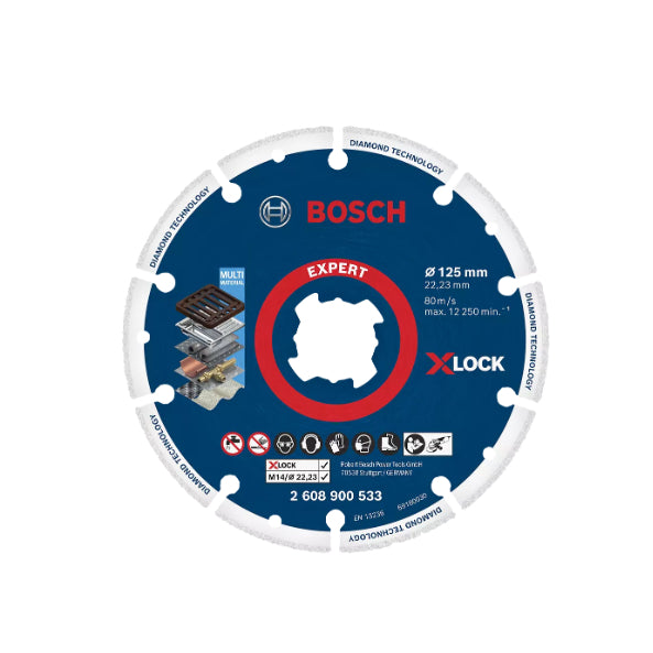 BUILDMATE Bosch 125MM Expert X-Lock Diamond Metal Wheel Cutting Disc Grinder Blade 2608900533 - BAX