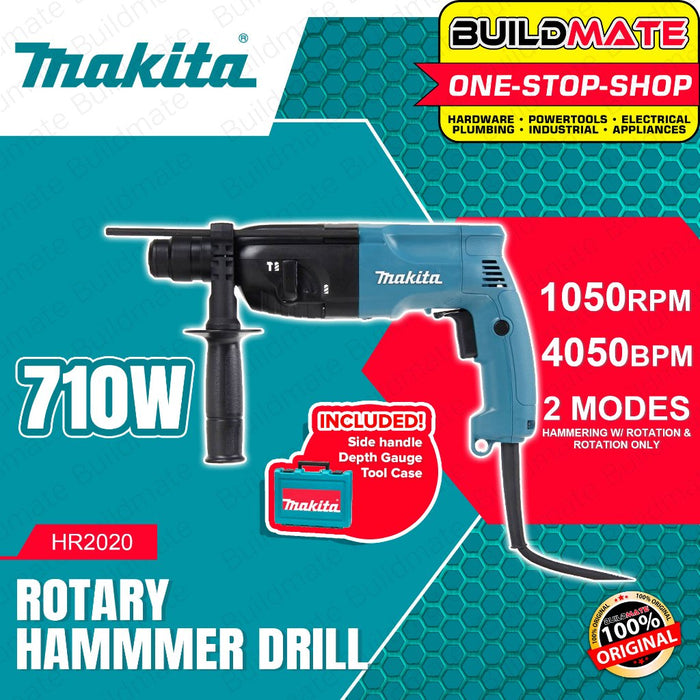 BUILDMATE Makita 710W Rotary Hammer Drill Chipping Gun Electric Hammer Concrete Breaker Drill HR2020