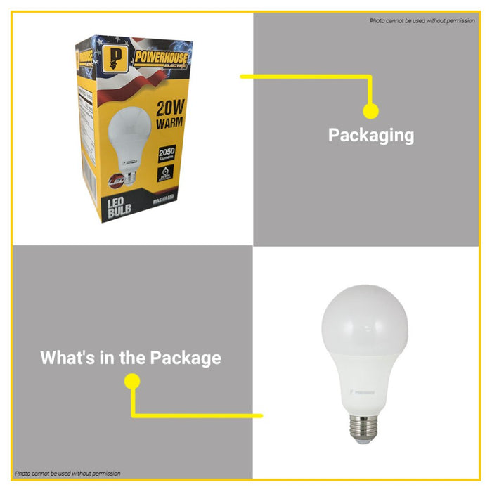 LIGHTHOUSE / POWERHOUSE 20W Electric Led Classic Bulb Office Light DAYLIGHT WARM WHITE E27 LHCBE27-20W | PHECBE27-20 •BUILDMATE• PHE