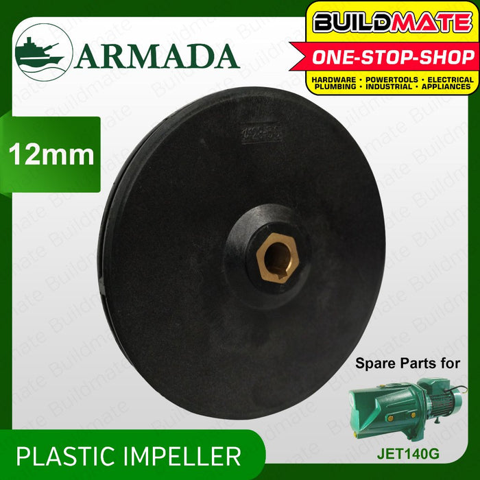 BUILDMATE Armada 12MM Spare Parts Replacement Plastic Impeller for Self Priming Jet Pump Accessories JET100G JET110G JET140G 