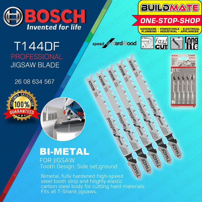 BUILDMATE Bosch 100MM 5PCS Jigsaw Blade Set HCS Saw Blades T144DF Speed for Hard Wood 2608634567 BAX