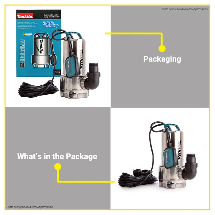 BUILDMATE Makita 1100W Submersible Pump Dirty Water 1-1/2 HP Drain Quickly Removal Drainage Transfer Pond PF1110