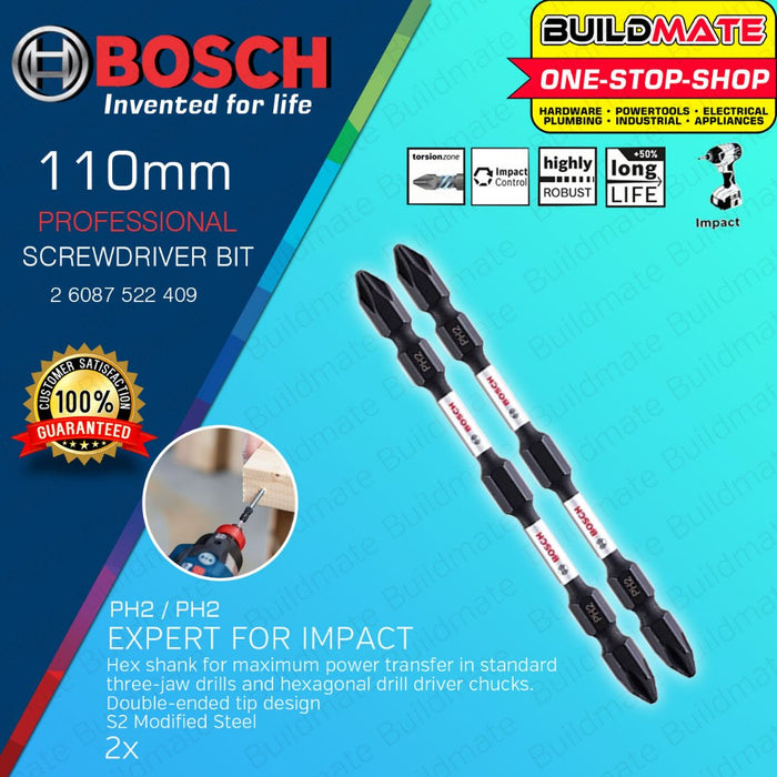 BUILDMATE Bosch 2PCS/SET Double-Ended Screwdriver / Screw Bits 65MM - 150MM Expert for Impact - BAX