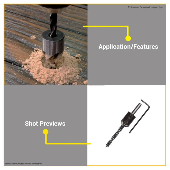 BUILDMATE Bosch Wood Drill Bit with Countersink Drilling Brad Point Counter Sinker 4MM - 8MM - BAX