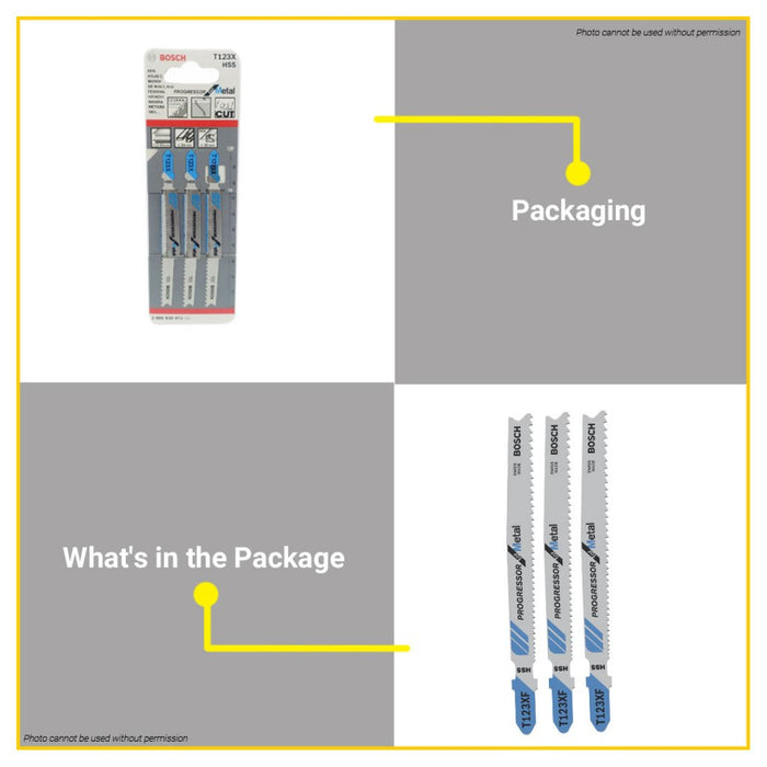 BUILDMATE Bosch 100MM 3PCS Jigsaw Blade Set HSS Straight Cut Progressor for Metal 2608638472 - BAX