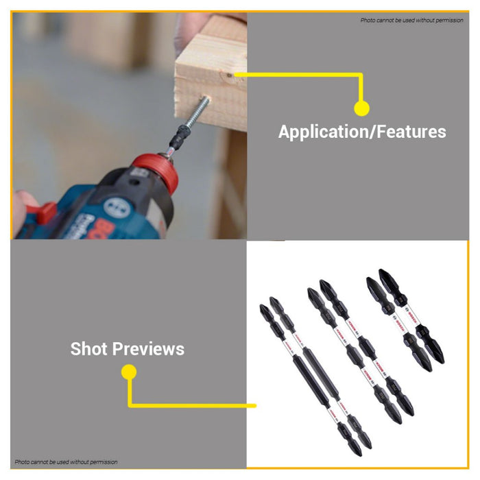 BUILDMATE Bosch 2PCS/SET Double-Ended Screwdriver / Screw Bits 65MM - 150MM Expert for Impact - BAX