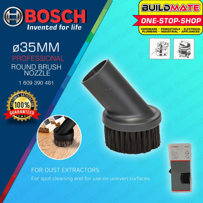 BUILDMATE Bosch 35MM Small Round Brush Nozzle Accessories for Dust Extractors 1609390481 - BAX