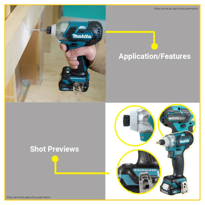 BUILDMATE Makita 12V Cordless Impact Driver / Drill Brushless Motor CXT Kit Set TD111DWYE