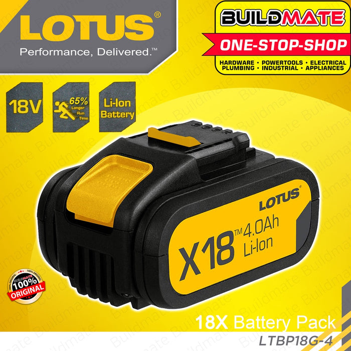 LOTUS Lithium Ion Battery Pack 18V Long Life 4.0AH One Battery System X-LINE LTBP18G-4 •BUILDMATE•