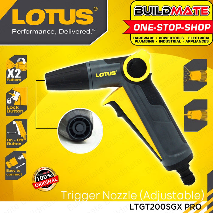 BUILDMATE Lotus Adjustable Trigger Garden Hose Nozzle Hand Sprayer with Flow Control LTGT200SGX-PRO