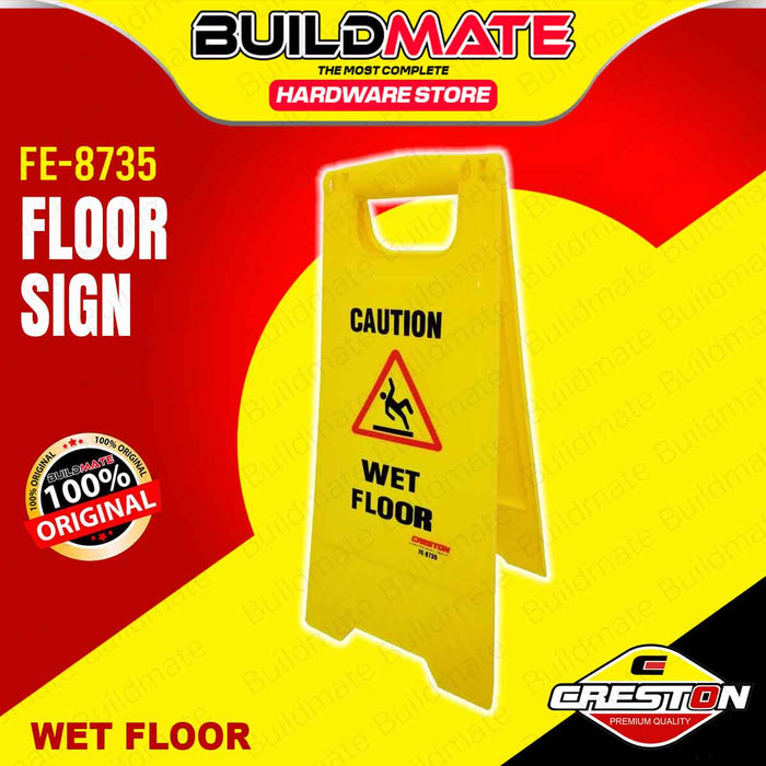 BUILDMATE Creston Floor Sign No Entry / Wet Floor Warning Caution Floor Safety Label Signage FE-8725 / FE-8735