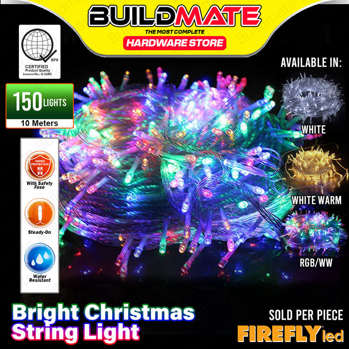 BUILDMATE Firefly LED Bright Christmas String Light Steady-On 150 Lights 10 Meters Indoor/Outdoor Decoration Fairy String Lighting for Christmas Tree