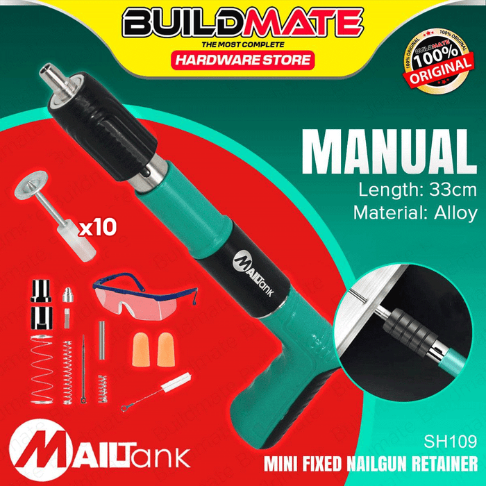 BUILDMATE Mailtank Mini Fixed Nail Gun Retainer Manual Steel Portable Nail Shooting Machine Wall Fastening Punch Rivet Tool for Concrete SH109