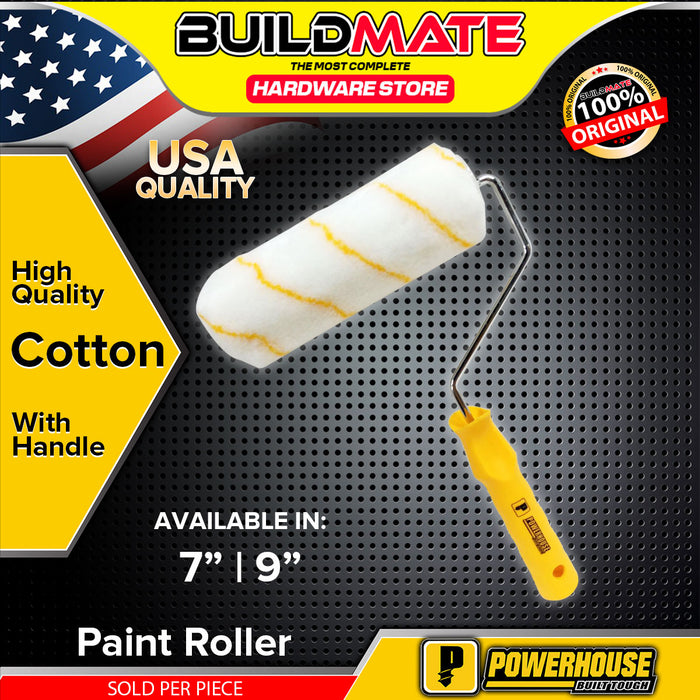 BUILDMATE Powerhouse Acrylon Cotton Paint Roller with Handle 7" / 9" Painter's Roller Brush for Floor Ceiling Wall Painting