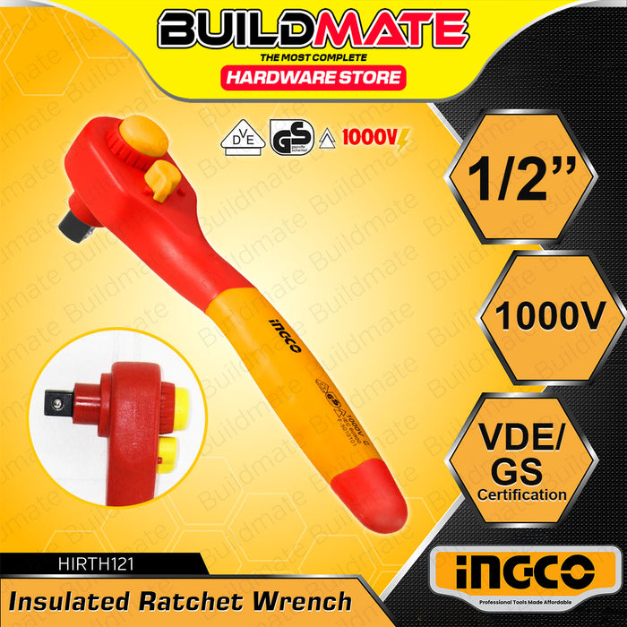 BUILDMATE Ingco 1000V Insulated Ratchet Wrench 1/2" Inch Socket Torque Wrench Ratcheting Hand Tools HIRTH121 - IHT