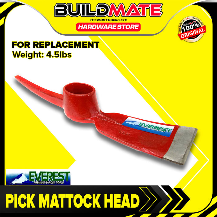 BUILDMATE Everest Pick Mattock Head Only 4.5lbs Heavy Duty Garden Pickaxe Digging Tool Head Replacement P406