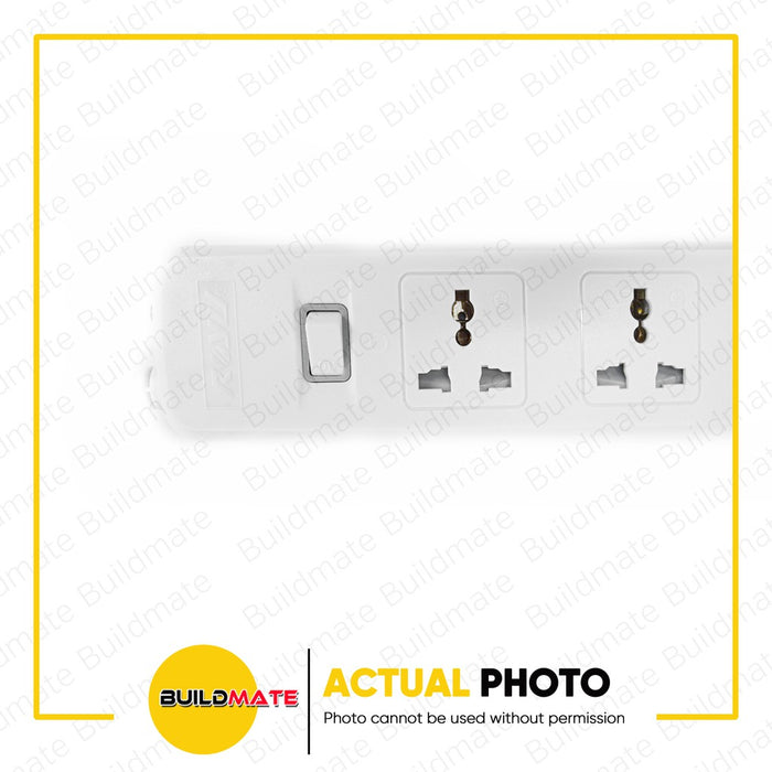 ROYU 5 GANG Extension Cord Universal Socket with 1 Main Switch & 2 USB Port REDEC625 •BUILDMATE•