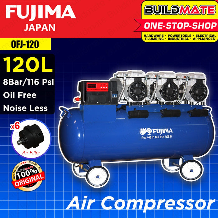 FUJIMA JAPAN 120L Air Compressor Oil Free Noise Less OFJ-120 100% ORIGINAL AUTHENTIC •BUILDMATE• DBS