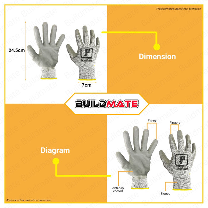 POWERHOUSE USA Cut Resistant Hand Safety Gloves Hand Protection PH-CTRGLV10 •BUILDMATE• PHHT