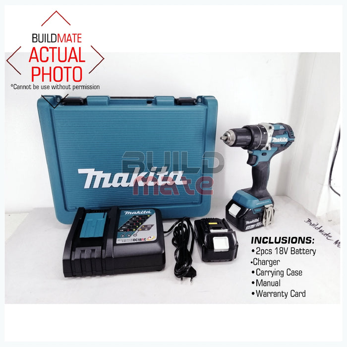 MAKITA BRUSHLESS Motor Cordless Hammer Driver Drill 18V DHP484RFE •BUILDMATE• 