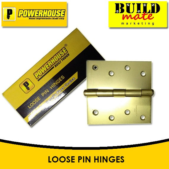 POWERHOUSE USA BRASS Loose Pin Hinges in Box for Door or Cabinet DIY 3" 3-1/2" 4"  •BUILDMATE• PHDH