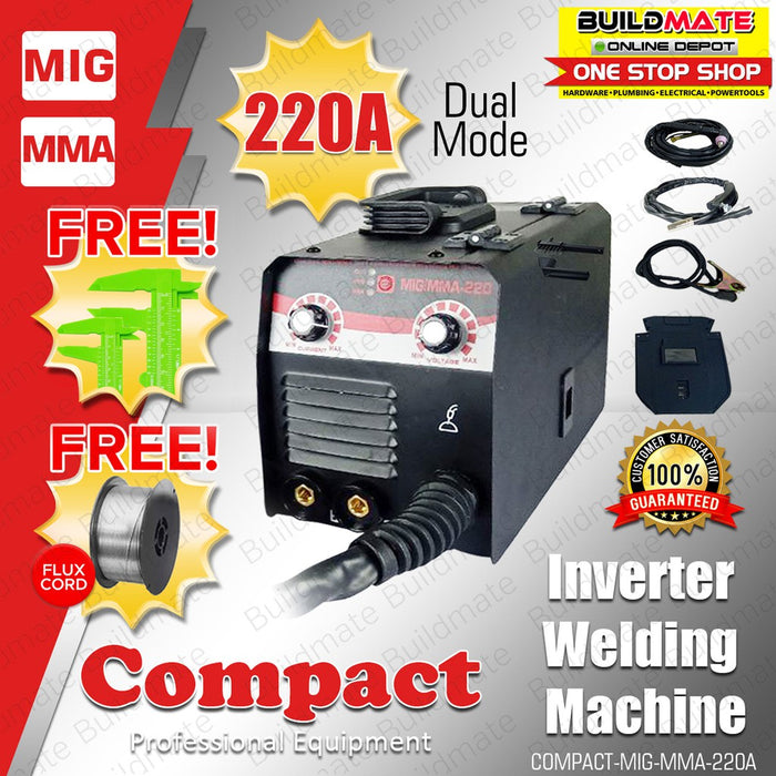 COMPACT JAPAN 220A MIG / MMA Dual Mode Portable Inverter Welding Machine MIG-MMA-220A +FREE