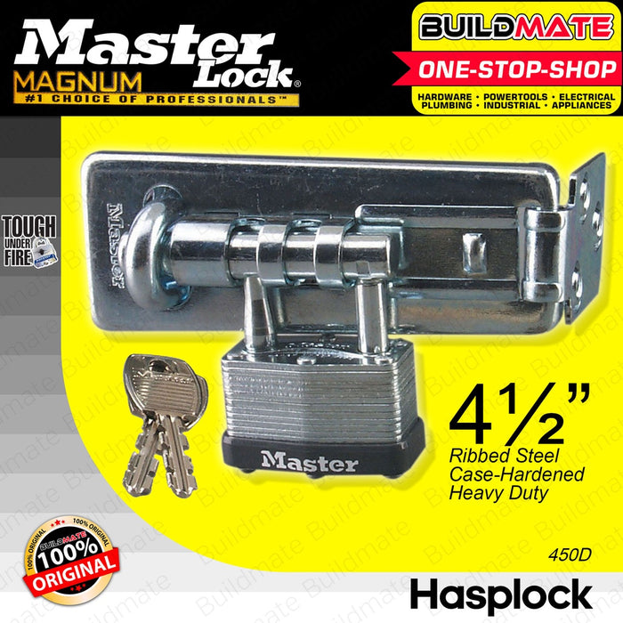 MASTER LOCK Hasplock Hasp Lock Ribbed Steel 4 1/2" #450D 100% ORIGINAL / AUTHENTIC •BUILDMATE•