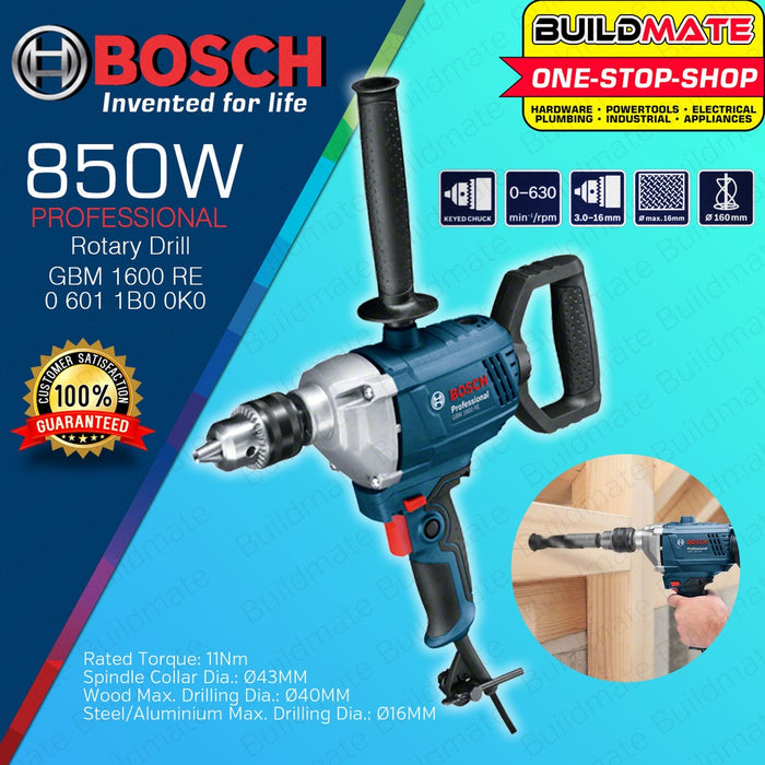 Bosch Professional 850W Heavy Duty Electric Drill 16mm GBM 1600 RE 06011B00K0 •BUILDMATE• BPT