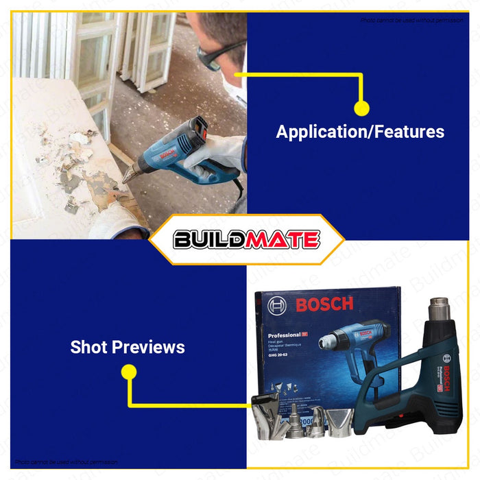 Bosch Heat Gun GHG 20-63, 2000watt, Digital Display with Temperature  Control