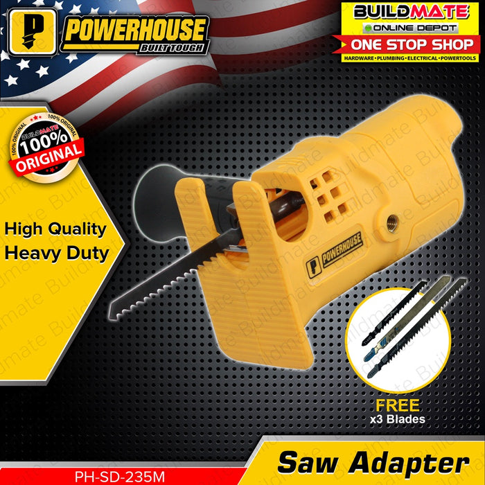 POWERHOUSE Saw Adapter for Electric / Impact Drill FREE 3 Blades SD-235M Reciprocating Jigsaw PHPT