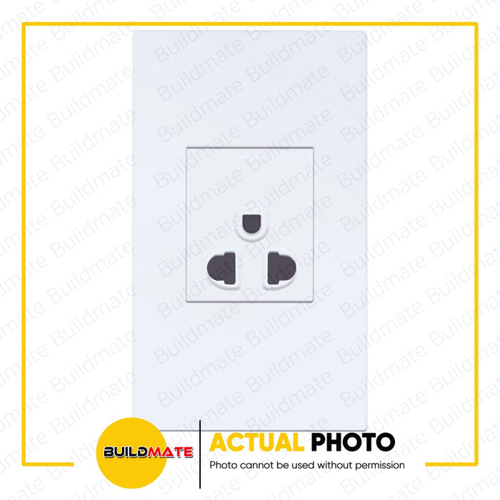 LIGHTHOUSE Electric 1 Gang Plate w/ Universal Outlet w/ Ground 250V-16A LHWD-403-P4 •BUILDMATE• PHLH