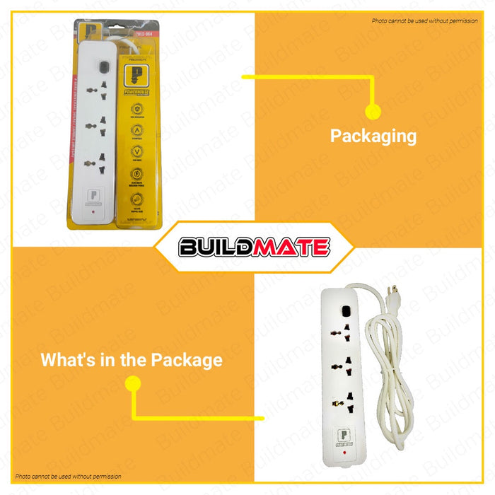 POWERHOUSE Electric Extension Cord with Single Switch Universal Outlet Socket PHEC-004 PWTA