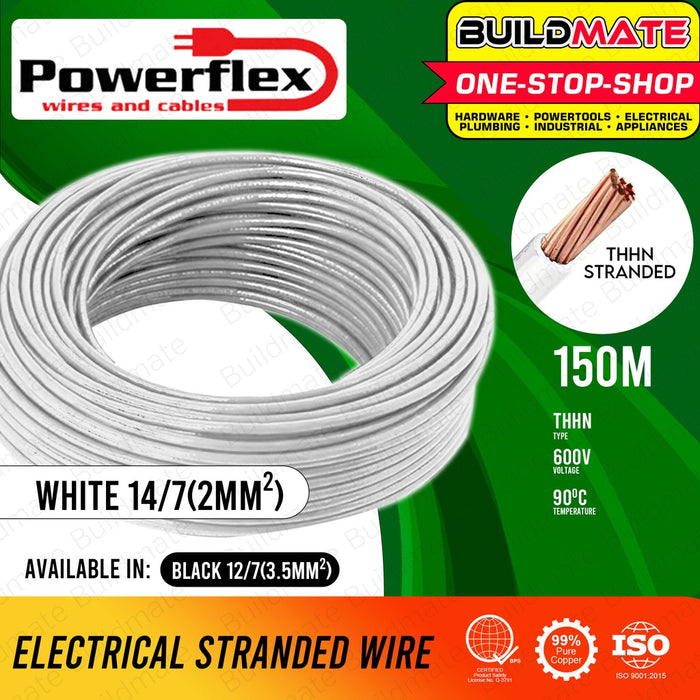 WIREMAX | POWERFLEX Electrical THHN Stranded Cable Wire 150 Meters 8/7 10/7 12/7 14/7 •BUILDMATE•