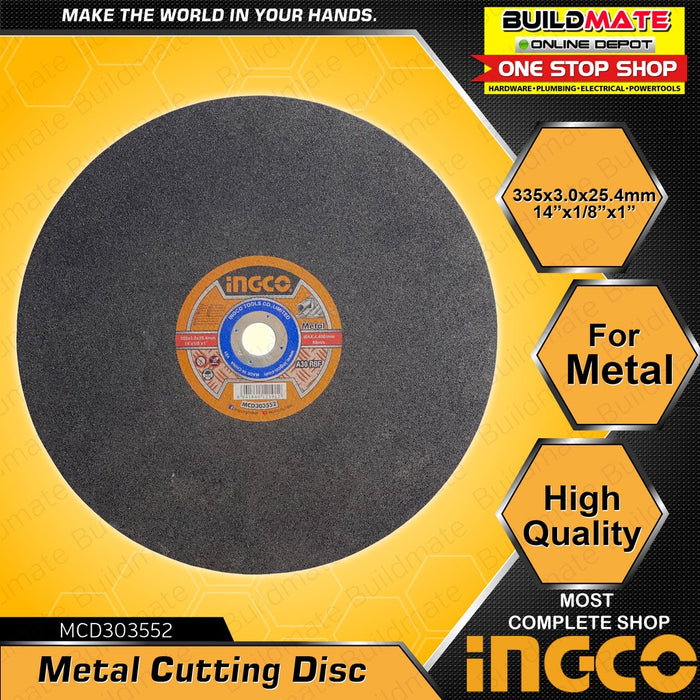 BUILDMATE Ingco 14" Inch Abrasive Metal Cutting Disc Chopsaw Chop Saw Blade Cut Off Wheel • IHT