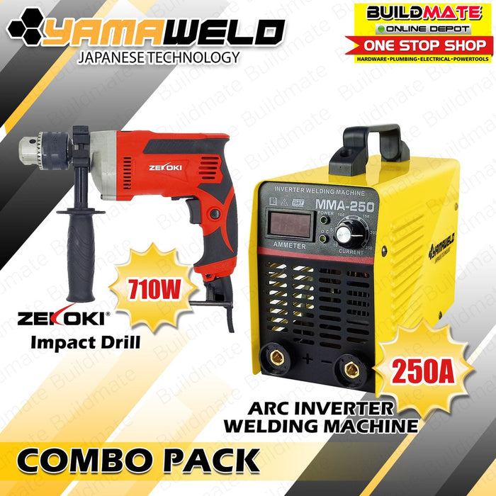 [COMBO] 250A IGBT Inverter Welding Machine + ZEKOKI 16mm Impact Drill Tool 710W ZKK-1670HDK