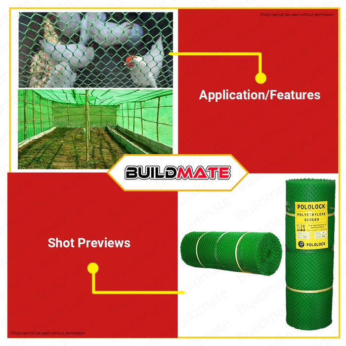 Green Plastic Polyethylene Screen Net Chicken Fence Wire 3 ft 3/4" •BUILDMATE•