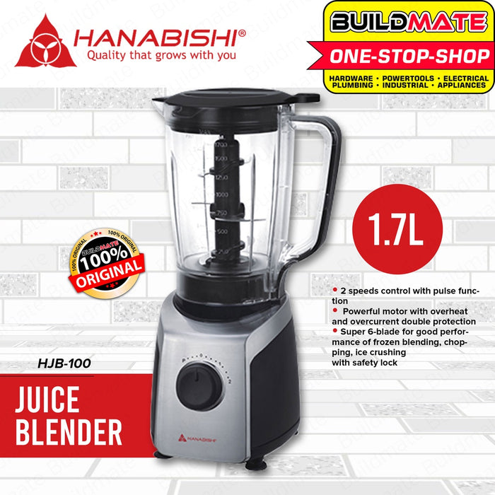 HANABISHI Juice Blender 1.7L with 2 Speeds Control Pulse Function HJB-100 •BUILDMATE•