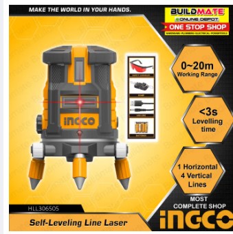 INGCO Self-Leveling Line Laser Level HLL306505 •BUILDMATE• IPT