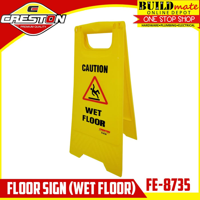 BUILDMATE Creston Floor Sign No Entry / Wet Floor Warning Caution Floor Safety Label Signage FE-8725 / FE-8735