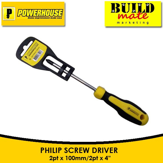 POWERHOUSE Screwdriver PHILIP/FLAT SOLD PER PIECE •BUILDMATE• PHHT