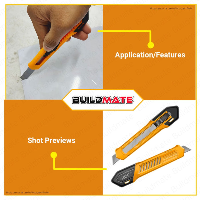 BUILDMATE Ingco Snap-Off Blade Knife 135MM - 152MM Board or Paper Cutter Handy Utility Cutter HKNS16001 / HKNS110925 / HKNS110915- IHT