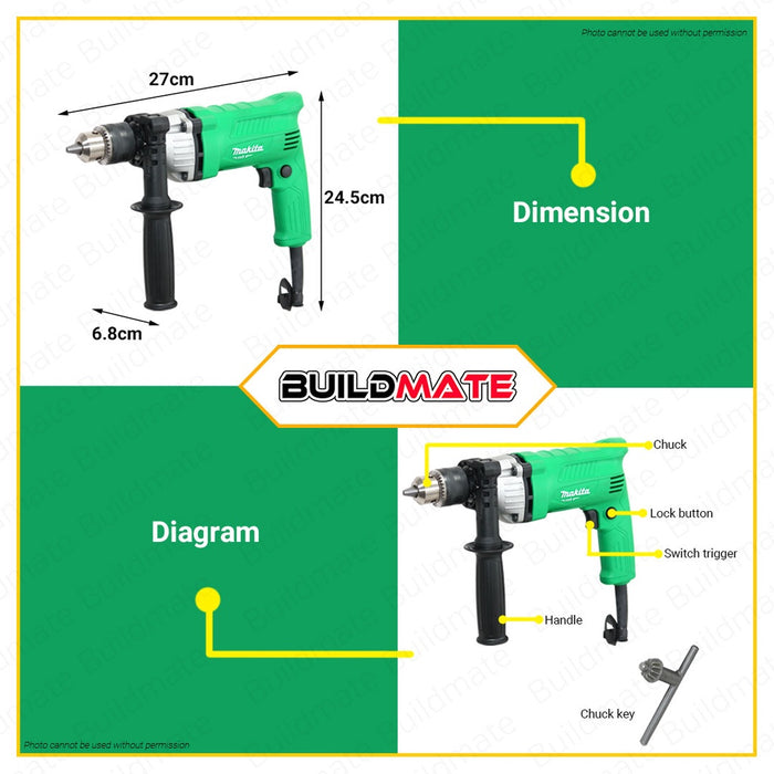 MAKITA High Speed Electric Drill 580W 6.5mm 1/2"  M6202M •100% ORIGINAL / AUTHENTIC •BUILDMATE•