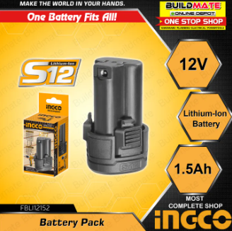 INGCO Lithium Ion Battery Pack 12V S12 Series FBLI12152  •BUILDMATE• ICPT