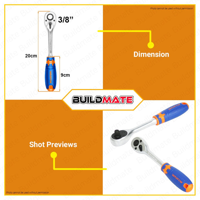 WADFOW 1/4" | 3/8" | 1/2" Inches Ratchet Wrench 45T [SOLD PER PIECE] Hand Tools •BUILDMATE• WHT