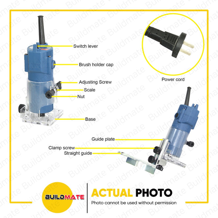 DONG CHENG Heavy Duty Electric Palm Router Trimmer For Woodworking 350W DMP02-6 •BUILDMATE•