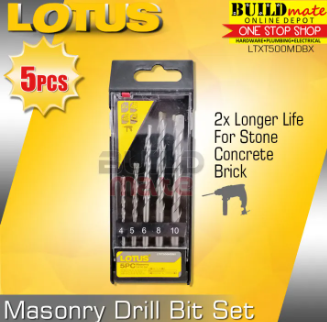 LOTUS Masonry Drill Bit 5PCS/SET LTXT500MDBX •BUILDMATE• LPA