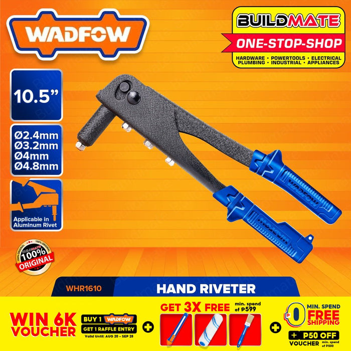 WADFOW Hand Riveter 10.5" Inches Applicable Aluminum Rivet Heavy Duty Tools WHR1610 •BUILDMATE• WHT